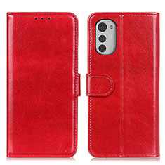 Handytasche Stand Schutzhülle Flip Leder Hülle M05L für Motorola Moto E32s Rot
