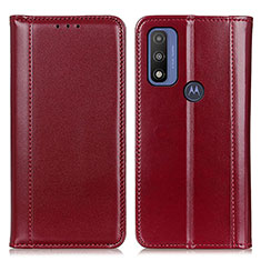 Handytasche Stand Schutzhülle Flip Leder Hülle M05L für Motorola Moto G Pure Rot