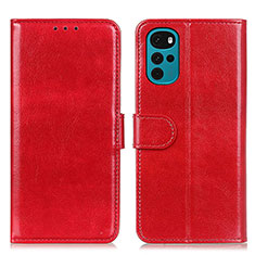 Handytasche Stand Schutzhülle Flip Leder Hülle M05L für Motorola Moto G22 Rot