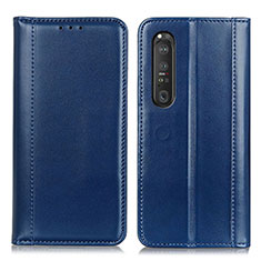 Handytasche Stand Schutzhülle Flip Leder Hülle M05L für Sony Xperia 1 III Blau