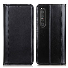 Handytasche Stand Schutzhülle Flip Leder Hülle M05L für Sony Xperia 1 III Schwarz