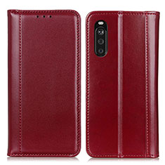 Handytasche Stand Schutzhülle Flip Leder Hülle M05L für Sony Xperia 10 III Lite Rot