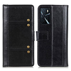 Handytasche Stand Schutzhülle Flip Leder Hülle M06L für Oppo A16s Schwarz