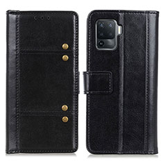 Handytasche Stand Schutzhülle Flip Leder Hülle M06L für Oppo Reno5 F Schwarz