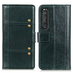 Handytasche Stand Schutzhülle Flip Leder Hülle M06L für Sony Xperia 1 III Grün