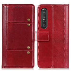 Handytasche Stand Schutzhülle Flip Leder Hülle M06L für Sony Xperia 1 III Rot