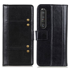 Handytasche Stand Schutzhülle Flip Leder Hülle M06L für Sony Xperia 1 III Schwarz