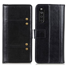 Handytasche Stand Schutzhülle Flip Leder Hülle M06L für Sony Xperia 10 III Lite Schwarz