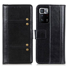 Handytasche Stand Schutzhülle Flip Leder Hülle M06L für Xiaomi Redmi Note 10 Pro 5G Schwarz