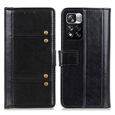 Handytasche Stand Schutzhülle Flip Leder Hülle M06L für Xiaomi Redmi Note 11 Pro+ Plus 5G Schwarz