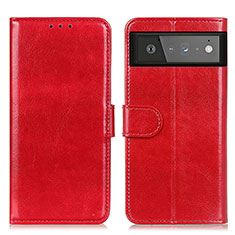 Handytasche Stand Schutzhülle Flip Leder Hülle M07L für Google Pixel 6 5G Rot