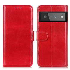 Handytasche Stand Schutzhülle Flip Leder Hülle M07L für Google Pixel 6 Pro 5G Rot