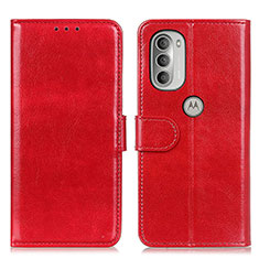 Handytasche Stand Schutzhülle Flip Leder Hülle M07L für Motorola Moto G51 5G Rot