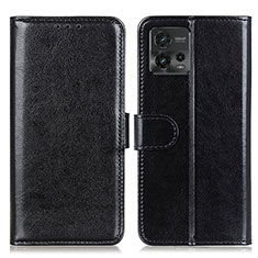 Handytasche Stand Schutzhülle Flip Leder Hülle M07L für Motorola Moto G72 Schwarz