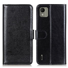 Handytasche Stand Schutzhülle Flip Leder Hülle M07L für Nokia C110 Schwarz