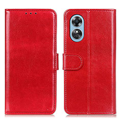 Handytasche Stand Schutzhülle Flip Leder Hülle M07L für Oppo A17 Rot