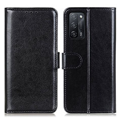 Handytasche Stand Schutzhülle Flip Leder Hülle M07L für Oppo A53s 5G Schwarz