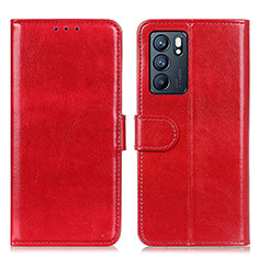 Handytasche Stand Schutzhülle Flip Leder Hülle M07L für Oppo Reno6 5G Rot