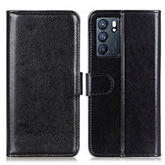 Handytasche Stand Schutzhülle Flip Leder Hülle M07L für Oppo Reno6 5G Schwarz