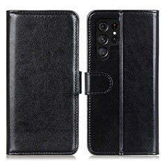 Handytasche Stand Schutzhülle Flip Leder Hülle M07L für Samsung Galaxy S21 Ultra 5G Schwarz