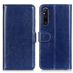 Handytasche Stand Schutzhülle Flip Leder Hülle M07L für Sony Xperia 1 V Blau