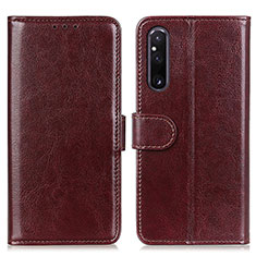 Handytasche Stand Schutzhülle Flip Leder Hülle M07L für Sony Xperia 1 V Braun