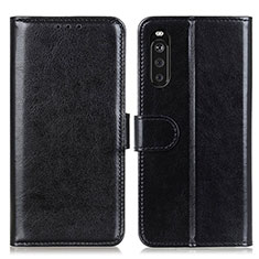 Handytasche Stand Schutzhülle Flip Leder Hülle M07L für Sony Xperia 10 III Lite Schwarz