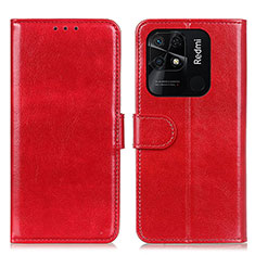 Handytasche Stand Schutzhülle Flip Leder Hülle M07L für Xiaomi Redmi 10 India Rot