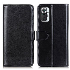 Handytasche Stand Schutzhülle Flip Leder Hülle M07L für Xiaomi Redmi Note 10 Pro 4G Schwarz