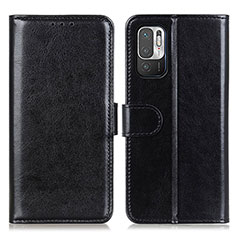 Handytasche Stand Schutzhülle Flip Leder Hülle M07L für Xiaomi Redmi Note 10T 5G Schwarz