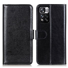 Handytasche Stand Schutzhülle Flip Leder Hülle M07L für Xiaomi Redmi Note 11 Pro+ Plus 5G Schwarz