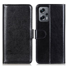 Handytasche Stand Schutzhülle Flip Leder Hülle M07L für Xiaomi Redmi Note 11T Pro+ Plus 5G Schwarz