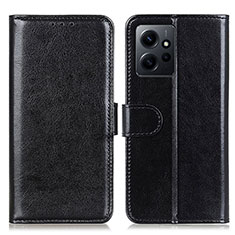 Handytasche Stand Schutzhülle Flip Leder Hülle M07L für Xiaomi Redmi Note 12 4G Schwarz