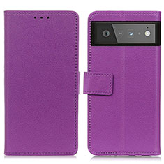 Handytasche Stand Schutzhülle Flip Leder Hülle M08L für Google Pixel 6 5G Violett