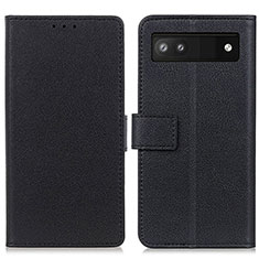 Handytasche Stand Schutzhülle Flip Leder Hülle M08L für Google Pixel 6a 5G Schwarz