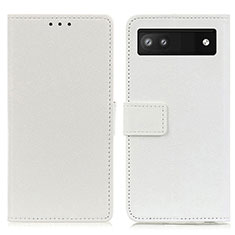 Handytasche Stand Schutzhülle Flip Leder Hülle M08L für Google Pixel 6a 5G Weiß