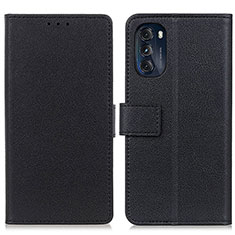 Handytasche Stand Schutzhülle Flip Leder Hülle M08L für Motorola Moto G 5G (2022) Schwarz