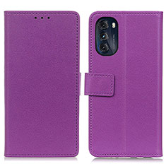 Handytasche Stand Schutzhülle Flip Leder Hülle M08L für Motorola Moto G 5G (2022) Violett