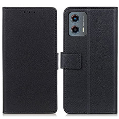 Handytasche Stand Schutzhülle Flip Leder Hülle M08L für Motorola Moto G 5G (2023) Schwarz