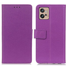 Handytasche Stand Schutzhülle Flip Leder Hülle M08L für Motorola Moto G32 Violett