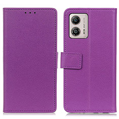 Handytasche Stand Schutzhülle Flip Leder Hülle M08L für Motorola Moto G53j 5G Violett