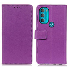 Handytasche Stand Schutzhülle Flip Leder Hülle M08L für Motorola Moto G71 5G Violett