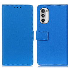 Handytasche Stand Schutzhülle Flip Leder Hülle M08L für Motorola Moto G71s 5G Blau