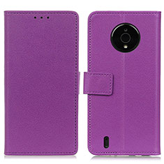 Handytasche Stand Schutzhülle Flip Leder Hülle M08L für Nokia C200 Violett