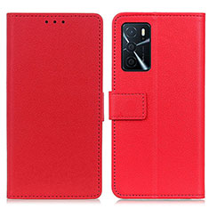 Handytasche Stand Schutzhülle Flip Leder Hülle M08L für Oppo A16 Rot