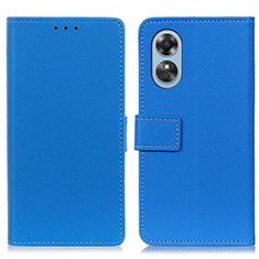 Handytasche Stand Schutzhülle Flip Leder Hülle M08L für Oppo A17 Blau