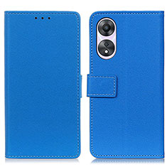 Handytasche Stand Schutzhülle Flip Leder Hülle M08L für Oppo A18 Blau