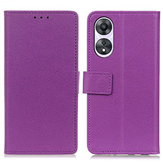 Handytasche Stand Schutzhülle Flip Leder Hülle M08L für Oppo A38 Violett