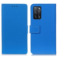 Handytasche Stand Schutzhülle Flip Leder Hülle M08L für Oppo A53s 5G Blau