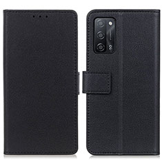 Handytasche Stand Schutzhülle Flip Leder Hülle M08L für Oppo A53s 5G Schwarz